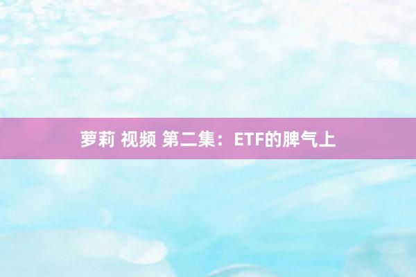 萝莉 视频 第二集：ETF的脾气上