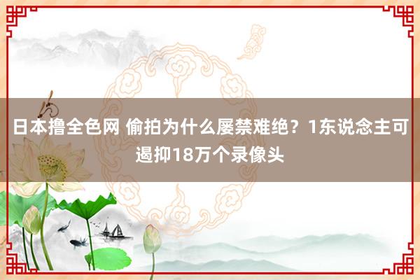 日本撸全色网 偷拍为什么屡禁难绝？1东说念主可遏抑18万个录像头